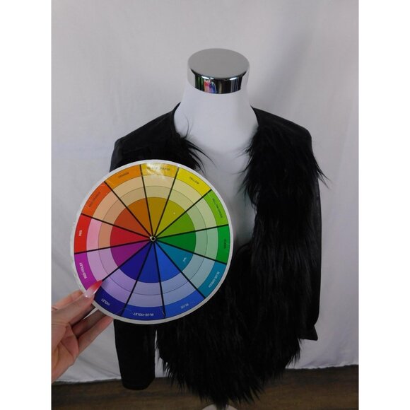 Libby Edelman Jacket Womens Small Black Faux Fur Faux Leather Front Corp Goth - Picture 9 of 13